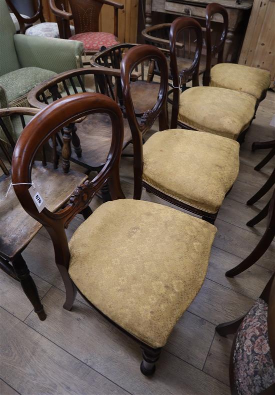 A set of four Victorian mahogany dining chairs